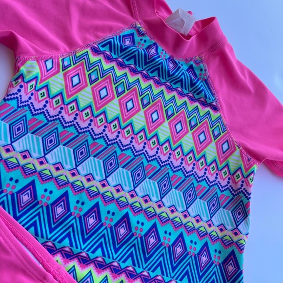 Girls Size 7 tankini short two piece swimsuit swimwear rash guard - Picture 2 of 6